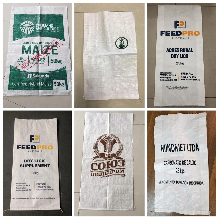 Manufacturer SGS CE FDA Rice Bag 25kg 50kg Plastic Sand Cement Packaging Bags Poly PP Woven Sacks PP Bag for Chemical Fertilizer Sand