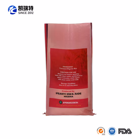 Wholesale PP Woven Bag Packing Rice Flour 25kg 50kg 100% New PP Material Agricultural Bags